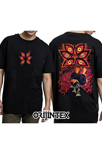 orijintex Demon Slayer Upper Moon 1 Kokushibo Front and Back Printed Unisex B...