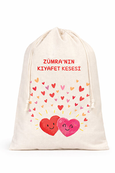 suncrafted İsme Özel Çocuk Kıyafet Kesesi – %100 Pamuk Bez Organizer Çanta 30...