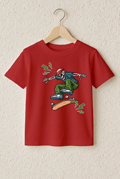 MYADA Μπλουζάκι από 100% βαμβάκι Premium με στάμπα Skateboarder Style Skeleto...