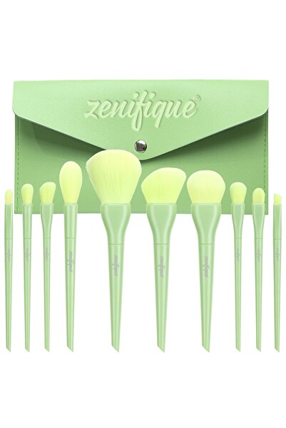 zenifique Set of 10 zenifique® makeup brushes, synthetic hair, with storage b...