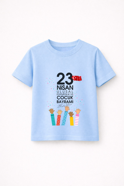 MYADA 23 Απριλίου Happy Hands Printed T-Shirt από 100% βαμβάκι Premium 40017