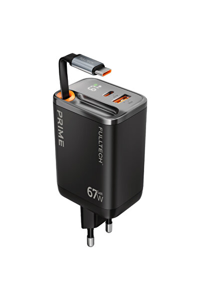 Fulltech Gunkes 67W GaN Hızlı Şarj Adaptörü – Dijital Göstergeli, Kablolu (Çe...