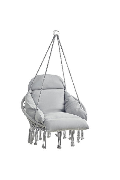 SONGMICS Hanging Hammock Chair with Thick Cushion,Scandinavian Style, Metal F...
