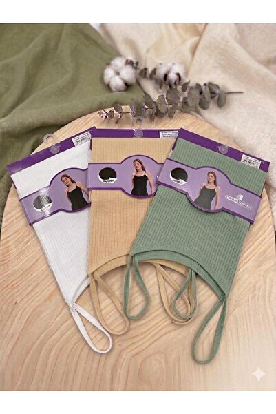 BEYAZTOPTAN Cotton Terry Women's Strap Tank Top 3-Pack