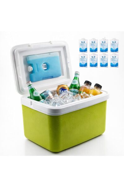 AutoFamily Insulated Cooler Box with Ice Packs – Portable Ice Chest for Campi...