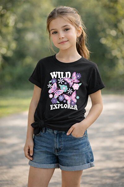 MYADA Детска тениска от 100% памук с принт  "Диви изследователи ", Премиум, 2...