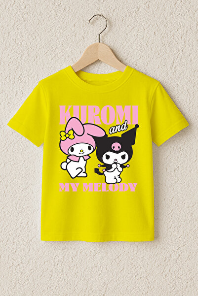 MYADA Μπλουζάκι Kuromi My Melody με στάμπα, 100% βαμβακερό, υψηλής ποιότητας ...