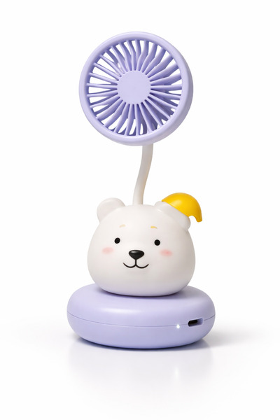 Arfseb LED Işıklı Sevimli Mini Vantilatör USB Şarjlı Masaüstü Fan Taşınabilir