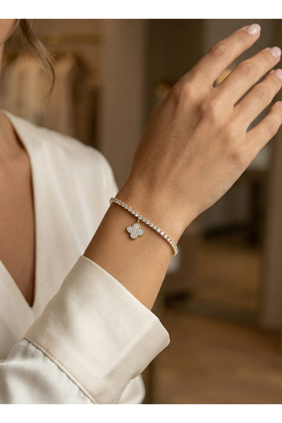 Lisinya Yonca Model Zircon Stone Gold Color Elevator Waterway Bracelet -