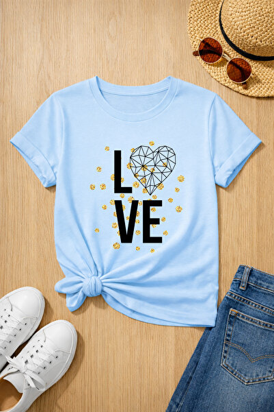 MYADA Love Heart Printed 100% Cotton Premium T-Shirt 27030