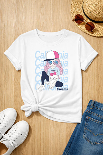 MYADA Μπλουζάκι California Style Dream με στάμπα, 100% βαμβακερό, υψηλής ποιό...