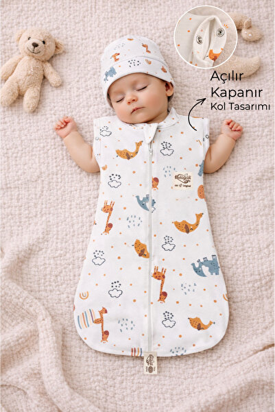 Tomuycuk 100% Cotton Baby Sleeping Bag 0-6 Months Zippered Snap Sleeves Seaso...
