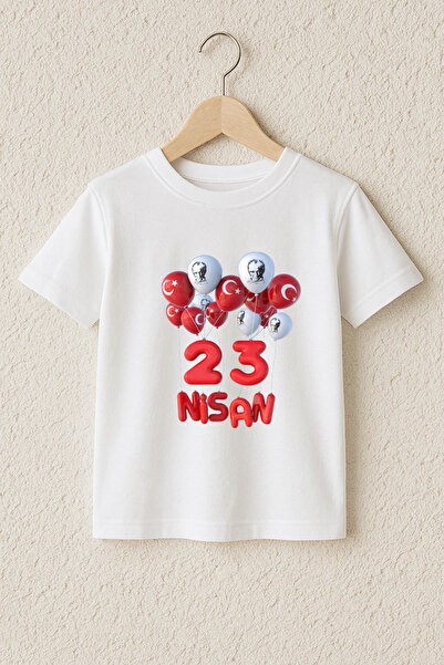 MYADA Μπλουζάκι 23 Απριλίου με στάμπα σημαίας Ατατούρκ, 100% βαμβακερό, υψηλή...