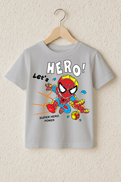 MYADA Tricou premium din bumbac 100% cu imprimeu Let's Super Hero 23534