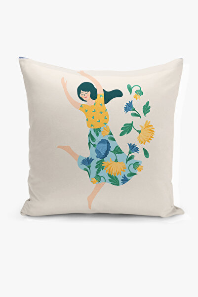 Filamente غطاء وسادة بطباعة رقمية على الوجهين - تصميم زهور ونساء