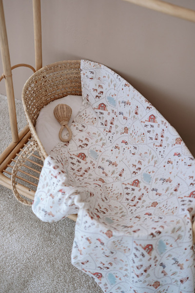 TBA COLLECTION 100% Cotton Muslin Blanket - Blanket (100X100 cm) |   Farmstea...