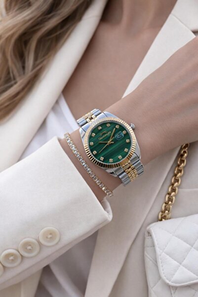 Slazenger ساعة يد نسائية من نيو سيزون إيليت موديل 50 إم تي مقاومة للماء مع سو...