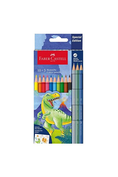 Faber Castell Σετ 10+3 Χρωματιστών Μολυβιών Δεινόσαυροι Faber-Castell