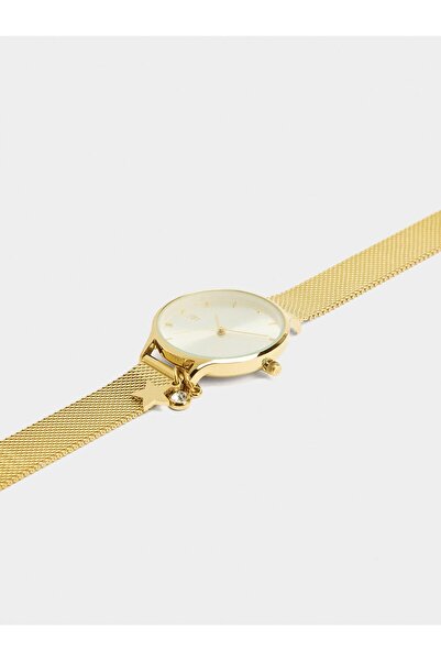 PARFOIS Kadın Metal Örgü Bileklikli ve Charm'lı Saat