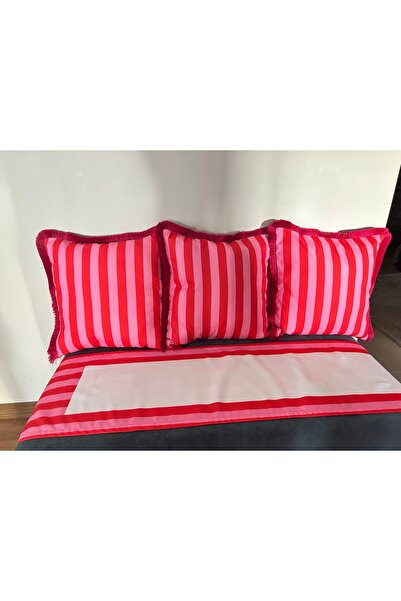 KEDİ غطاء وسادة 3 قطع ومجموعة رانر PİP A