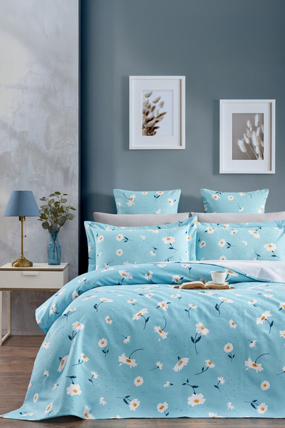 Always Double Patterned Pique Blanket Alaçatıgrey