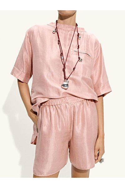 PARFOIS Kadın İpek ve Keten Karışımlı Şort