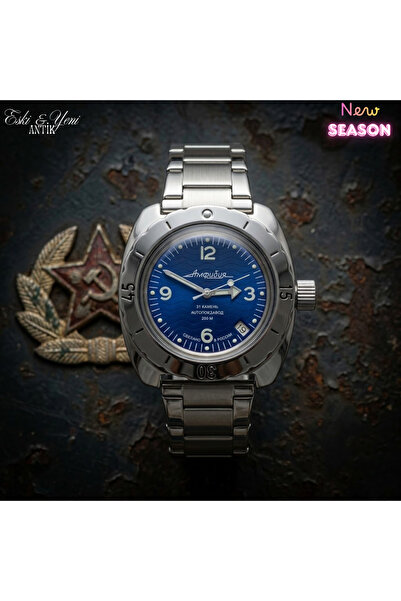 ESKİ YENİ ANTİK Vostok Amphibia Volna 150346B Automatic Mechanical Diver's Wa...