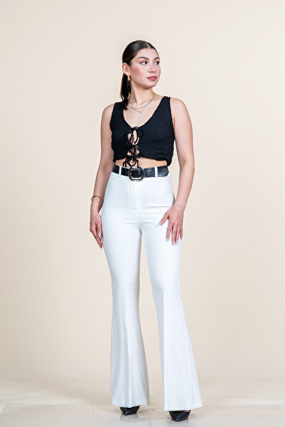MissVina Spanish Style High Waist Belted Trousers 3950