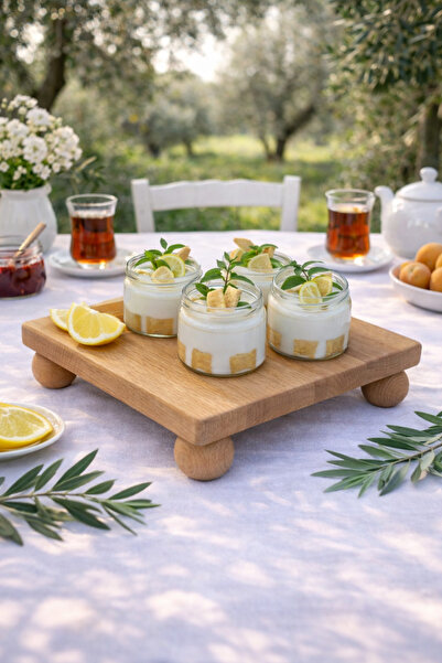 justwood Beech Wood Risus Top Square Presentation Stand with Legs 25X25 cm | ...