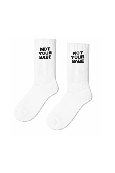 CARNAVAL SOCKS Not Your Babe Written Unisex White Socks