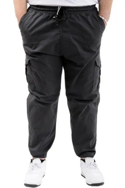 cusseli Large Size Linen Cargo Jogger Valencia 21911 Anthracite