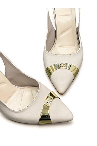 Elexus Γυναικείο στιλέτο μεσαίου τακουνιού με πέτρινα διακοσμητικά στο δάχτυλο