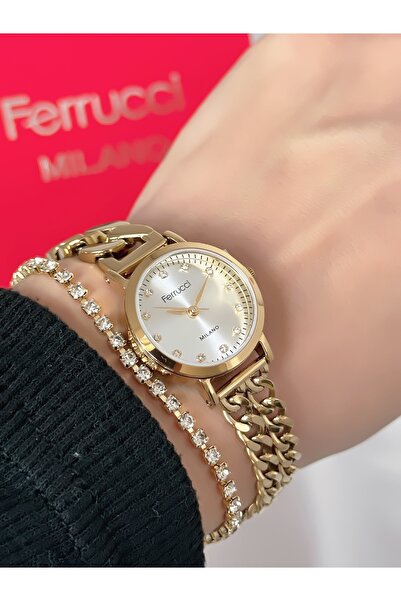 Ferrucci Steel Strap Minimal Case 2 Year Warranty 3 Atm Waterproof Women's Wr...