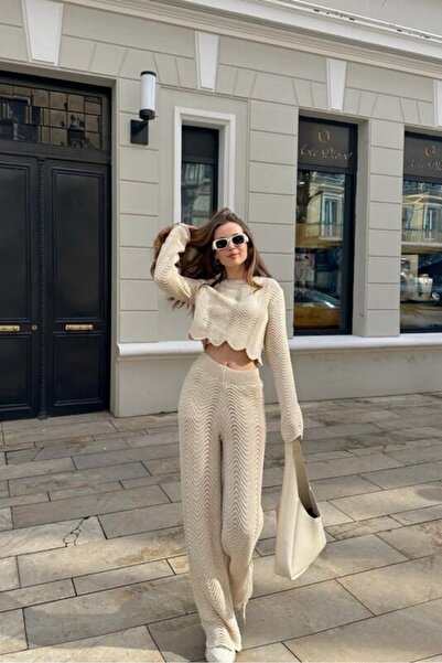 Elfin Παντελόνι με σχέδιο κυματισμού, Σετ πλεκτών GLZ04244