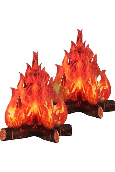 BPA ® 3D Decorative Cardboard Campfire Centrepiece Artificial Fire Fake Flame...
