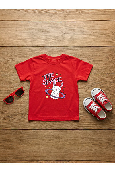 STİL-X The Space Printed 100% Cotton Crew Neck Kids T-Shirt