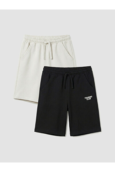 LC Waikiki NEVAVM Pantaloni scurți pentru băieți cu talie elastică, pachet de 2