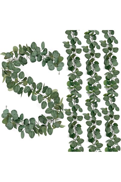 Shepidi Pack of 4 artificial eucalyptus garlands, 1.8 m decorative eucalyptus...