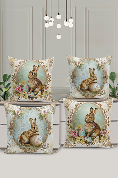 Filamente 4 قطع من غطاء وسادة مطبوع رقمي على الوجهين لعيد الفصح - تحت عنوان ع...