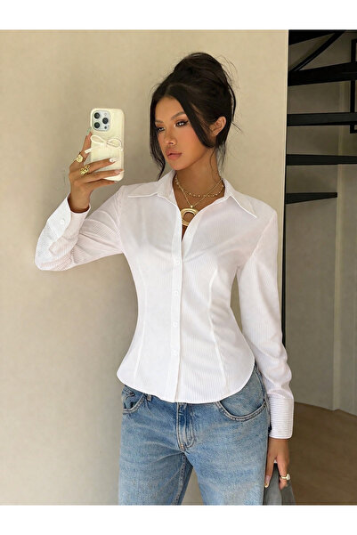 COOL TARZ Cămașă exclusivă pentru femei, slim fit, luxoasă, cu un aspect mini...