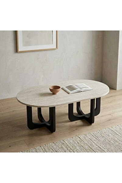 Arnohome Modern Oval Design and Elegant Marble Surface Coffee Table for Guest...