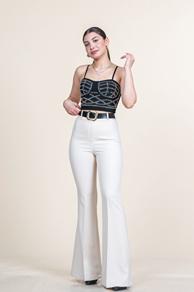MissVina Spanish Style High Waist Belted Trousers 3950