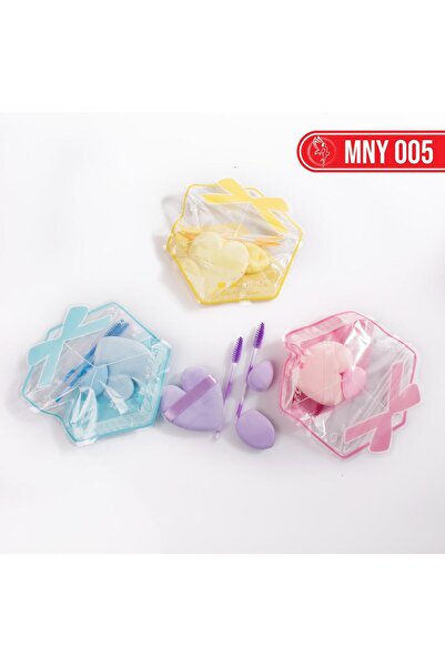Floraglow Renkli Makyaj Süngeri Seti 5 Parça – Mini Blender + Kaş Tarağı + Şı...
