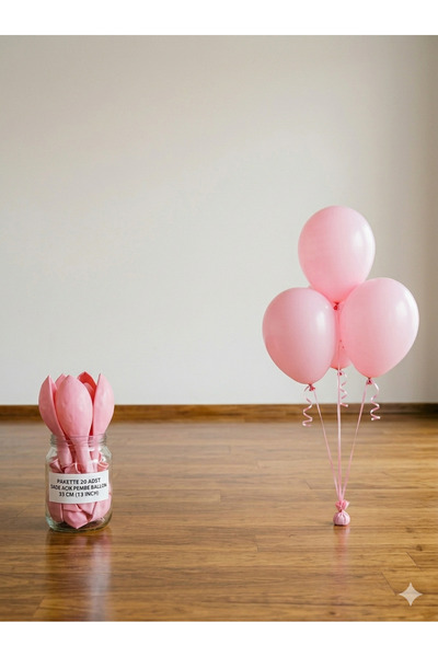 serap çiçekçilik 20 Adet Açık Pembe Süsleme Balonu (33 cm / 13 İnç)