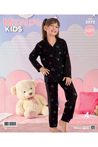 ROYAM Modalove Girls' Milan Fabric Buttoned Front Suede Winter Long Sleeve Pa...