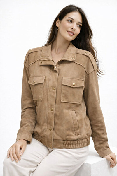 EGZOTİK ASORTİK Button Detailed Suede Jacket