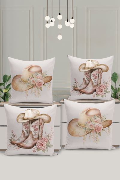 Filamente Σετ 4 καλύμματα μαξιλαριών διπλής όψης με ψηφιακή εκτύπωση, με σχέδ...