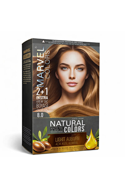 Marvel COLORS NATURAL COLORS Saç boyası 8,0 LIGHT AUBURN (Açık Kumral)