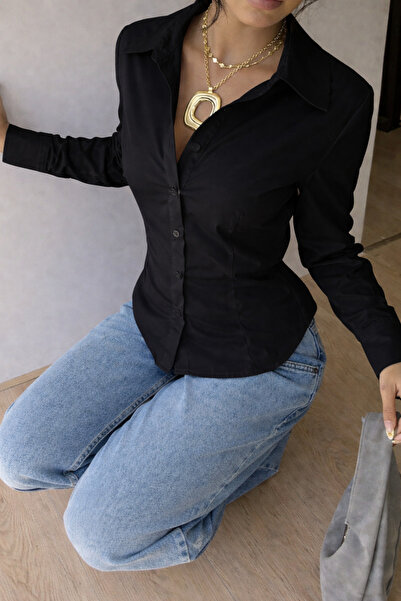 BLUE STREET Women's Classic Shirt Slim Fit Long Sleeve Casual and Office Comb...