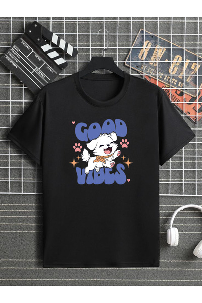 STİL-X Παιδικό μπλουζάκι με στάμπα Good Vibes, 100% βαμβακερό, με λαιμόκοψη π...